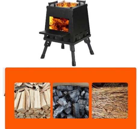Foldable Camping Fire Pit Bonfire Stove Bonfire Activity Black Garden Wood Stove Heating Furnace Portable Outdoor Stove