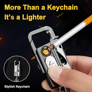 Multifunctional Electric Cigarette <b>Lighter</b> Keychain <b>Lighter</b> With Led Knife and Bottle Opener - Product Image 3