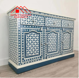 Armoires de rangement à 3 tiroirs en incrustation d'os pour le salon Table console d'angle en incrustation d'os de haute qualité avec 3 tiroirs de rangement - Product Image 5