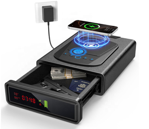Coffre-fort à empreintes digitales avec charge sans fil pour montre et téléphone, lumière LED réglable pour table de chevet à domicile RG-WX001 Advance - Product Image 3
