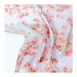 WI-Z0616 Custom Digital Printing Fabrics Silk Satin 100% Silk Fabric Satin Floral Fabric For Clothes