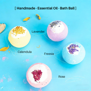 Bombes de bain luxueuses véganes faites à la main, biologiques, à base de fleurs séchées de rose et de lavande, 100% naturelles, huiles végétales pour la douche, bain moussant, sel de bain - Product Image 6