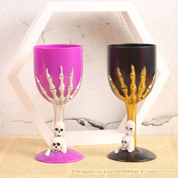 2026 Créatif 300ml Verres à vin en plastique en forme de main squelette, réutilisables, écologiques, durables, vintage, pour Halloween effrayant