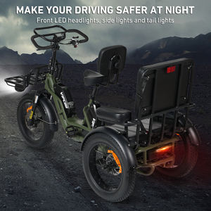 Triciclo Eléctrico de Dos Plazas para Adultos VIPCOO R1, Scooter Eléctrico de Tres Ruedas con Asientos para Pasajeros - Product Image 4