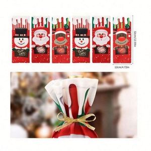 Christmas Decorative Cotton Canvas Wine Bottle Bag for <b>Gift</b> Packaging & Printing - Product Image 2