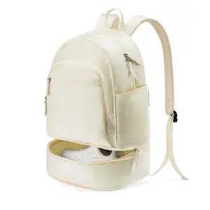 Fabricant personnalisé Vente en gros Sacs de voyage personnalisés imperméables à la mode avec boucle Sacs à dos de sport décontractés pour femmes avec sac à chaussures