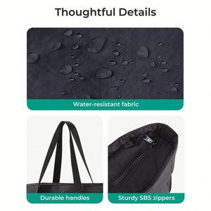 Bolsa de Mano Portátil para Mujer, con Compartimento con Cierre, Color Sólido, Forro de Poliéster, para Gimnasio, Trabajo, Enfermería, Baile, Yoga, Deportes, Viajes - Product Image 4