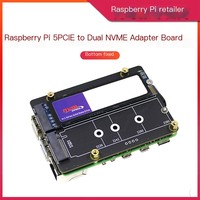 Carte adaptatrice PCIe vers M.2 pour Raspberry Pi 5 X1005, compatible NVMe 2280, double lecteur SSD, carte de développement