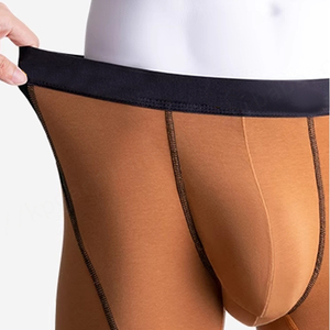 Venta al por mayor de alta calidad de los hombres Calzoncillos largos Modal sólido separado bolsa bola apoyo deporte Fitness hombres bóxer ropa interior - Product Image 3