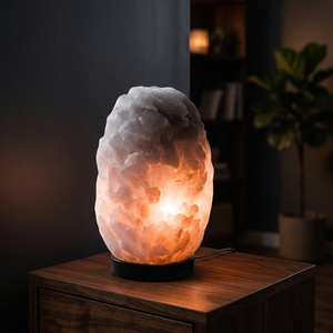 Lampes en sel gris de l'Himalaya de qualité supérieure, forme naturelle, 2-3 kg, avec base en bois, prix direct usine. - Product Image 1