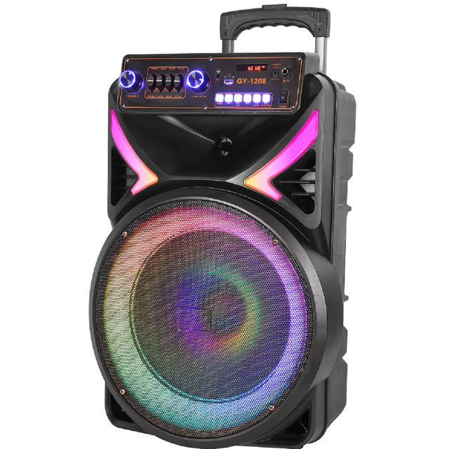 Party Bass Speakers Karaoke 12inch square Dance LED Light Big Power 40W BT Portable Speaker for Outdoor