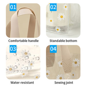 Fashion Custom Printed Waterproof Reusable PVC Cosmetic Organizer Tote <b>Bag</b> Rope Handle Laser For Gift Use - Product Image 4