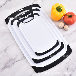 Three Piece Plastic Cutting Board Set Large Medium Small Rectangle For Kitchen Fruit Vegetable Chopping - Product Image 2