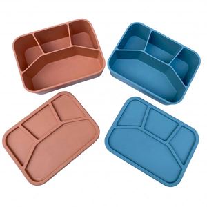 Lonchera Bento de Silicona, Contenedor de Alimentos Dividido con Tapa a Prueba de Fugas, Libre de BPA, Plegable, Multifuncional, Almacenamiento de Cocina - Product Image 4