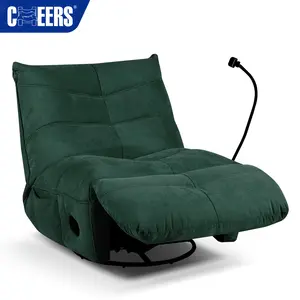 Manwah cheers โซฟาห้องนั่งเล่นผ้าสีเขียว, ถุงถั่วขี้เกียจเก้าอี้เอนตัวเดียวโซฟาโยกหมุนได้