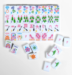 Fichas de Mahjong Acrílicas Modernas y Coloridas, Juego de Cartas de Juego Portátiles con Impresión Personalizada para Fiestas y Viajes - Product Image 1