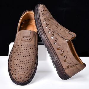 Nuove Scarpe Casual da Uomo in Pelle Cucite a Mano, Slip-On Oversize Traspiranti e Leggere per Esterni 2515 - Product Image 2