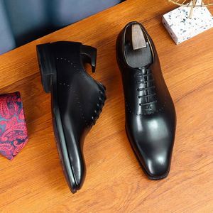 Handmade High-quality Custom Logo Square Waterproof Men's <b>Shoes</b> <b>Height</b> <b>Increasing</b> Autumn Wedding Casual Suits Oxford Office - Product Image 6