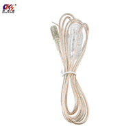Câble d'extension d'alimentation pour enseignes néon LED, 2 m de long, transparent, femelle DC vers fil à extrémité ouverte, 2 conducteurs, avec interrupteur 304