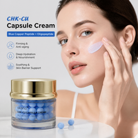 Crème Visage en Capsule 50g Vitamine C PDRN Collagène GHK-CU Peptide de Cuivre Bleu Astaxanthine Centella Asiatica Grenade Soin de la Peau en Pot