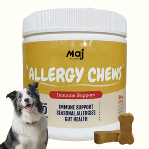 Complément alimentaire immunologique pour chiens OEM - Aller-Immune Bites avec <span class=keywords><strong>huile</strong></span> <span class=keywords><strong>de</strong></span> saumon sauvage d'Alaska riche en oméga 3 + probiotiques, nutrition pour chiens - Product Image 1