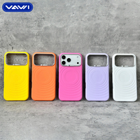 VAWI S123 pour iPhone 18 17 16 Pro Max – Coque de protection avec cadre métallique – Étui magnétique original en silicone liquide pour iPhone