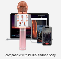 Microphone karaoké sans fil professionnel avec haut-parleur, microphone portable, lecteur, enregistreur de chant