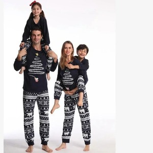 Conjunto de Pijamas de Natal para Família, Confortáveis e Respiráveis, com Cintura Elástica, Mistura de Algodão, Outono Inverno - Product Image 3