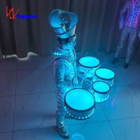 Tenue de scène pour homme avec éclairage LED fluorescent pleine couleur pour la danse, le ballet, les défilés et les ensembles de percussions