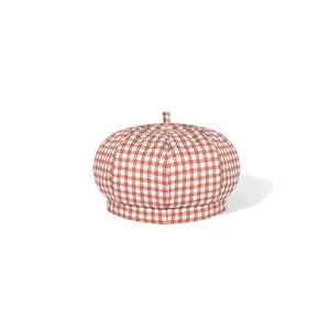 Autumn Winter Multi-Color England Beret Women Painter Hats Flat Gatsby Pumpkin Plaid Octagonal Hat Cap