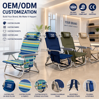 Chaise de plage pliable en aluminium légère Homevative XL Cooler+ Breeze |   Support de téléphone inclinable à 5 positions avec rangement intégré
