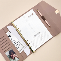 2026 nouveauté coffret cadeau de luxe personnalisé en cuir PU 6-or reliure à anneaux carnet de notes