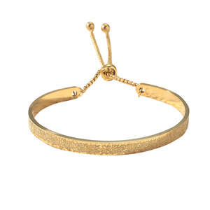 <span class=keywords><strong>Bracelet</strong></span> chaîne perle de taille réglable <span class=keywords><strong>Bracelet</strong></span> en acier inoxydable arabe double face gravé pour hommes et femmes en forme de C sans décoloration - Product Image 5