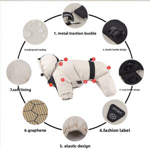 Sıcak satış çevre dostu dört bacaklı Coat sıcak pamuk kapüşonlu ceket su geçirmez grafen Polyester köpek ceket köpek giysileri - Product Image 3