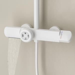Grifo de Ducha Termostático de Cobre, Color Gris Metálico, con Rociador Superior, Mezclador de Agua Fría y Caliente, Montado en la Pared, para Baño - Product Image 4