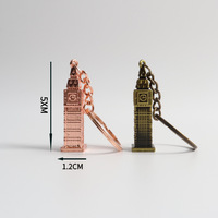 Porte-clés 3D en métal Big Ben, souvenir de Londres, style britannique, alliage de zinc, cadeau de voyage, placage or, argent, bronze