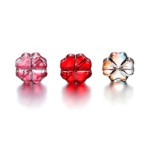 Glass Four <b>Leaf</b> Clover Beads 10mm Multi Colored For Jewelry Making DIY Bracelet Necklace - Product Image 5