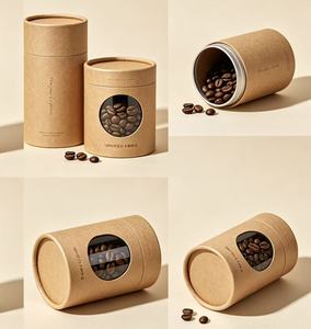 Vente en gros de boîtes à café en papier kraft écologiques, tube cylindrique personnalisé avec logo pour le stockage du café moulu - Product Image 5