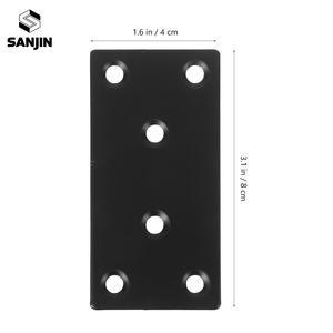 Staffe <span class=keywords><strong>Angolari</strong></span> Nere in Acciaio Inossidabile, Piastre Metalliche Piatte <span class=keywords><strong>per</strong></span> Riparazione Mobili in Legno, Staffe di Supporto e Montaggio - Product Image 6