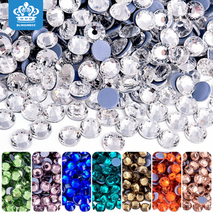 คริสตัลแก้วสีธรรมดาขายส่ง Blinginbox  คริสตัลติดเสื้อผ้าแบบหลังแบนขายส่ง - Product Image 1