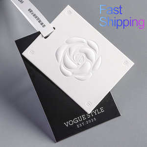 Wholesale Custom Logo Garment Hang Tags Eco-Friendly UV Printed Special Paper Pressure Printing Swinging Hangtags