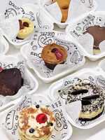 Feuilles de papier sulfurisé personnalisées imprimées quadricolore en offset, en pâte recyclée, pour l'emballage alimentaire du pain, des gâteaux, des pâtisseries et des snacks