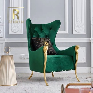 Home Furniture Drawing Room Leisure <strong>Chair</strong> Italian Luxury Villa Modern Velvet Accent High <strong>Back</strong> Lounge <strong>Wing</strong> <strong>Back</strong> <strong>Chairs</strong> - Product Image 5