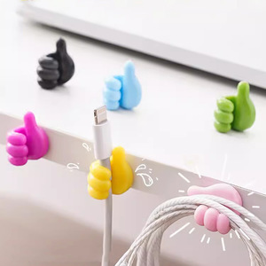 Thumb <b>hook</b> cable organizer, creative and cute data cable storage and fixing cable organizer, traceless no-drill adhesive <b>hook</b> - Product Image 1