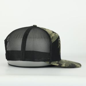 Logo personnalisé 7 panneaux casquette Snapback à bord plat imprimé camouflage Performance camionneurs maille structurée coton Baseball Hip Hop mode - Product Image 4