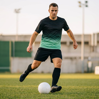 Conjunto de Uniforme de Fútbol Sublimado Personalizado, 100% Poliéster, 120 GSM, Secado Rápido, Transpirable, para Hombre, Ropa Deportiva de Equipo