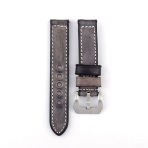Handcrafted Retro <b>Vegetable</b> Tanned Genuine Leather Watch Strap Vintage Oil Wax Watch Band Heavy Duty <b>Brushed</b> Pin Buckle 20-22mm - Product Image 6