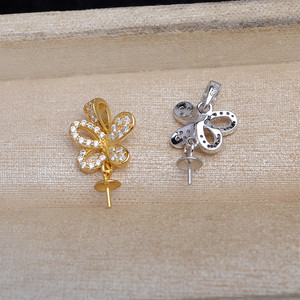Accesorio de Joyería de Plata S925 para DIY, Chapado en Oro, JG5958, Colgante de Lazo, 3mm, Producto Semiterminado con 10-12 Cuentas - Product Image 3