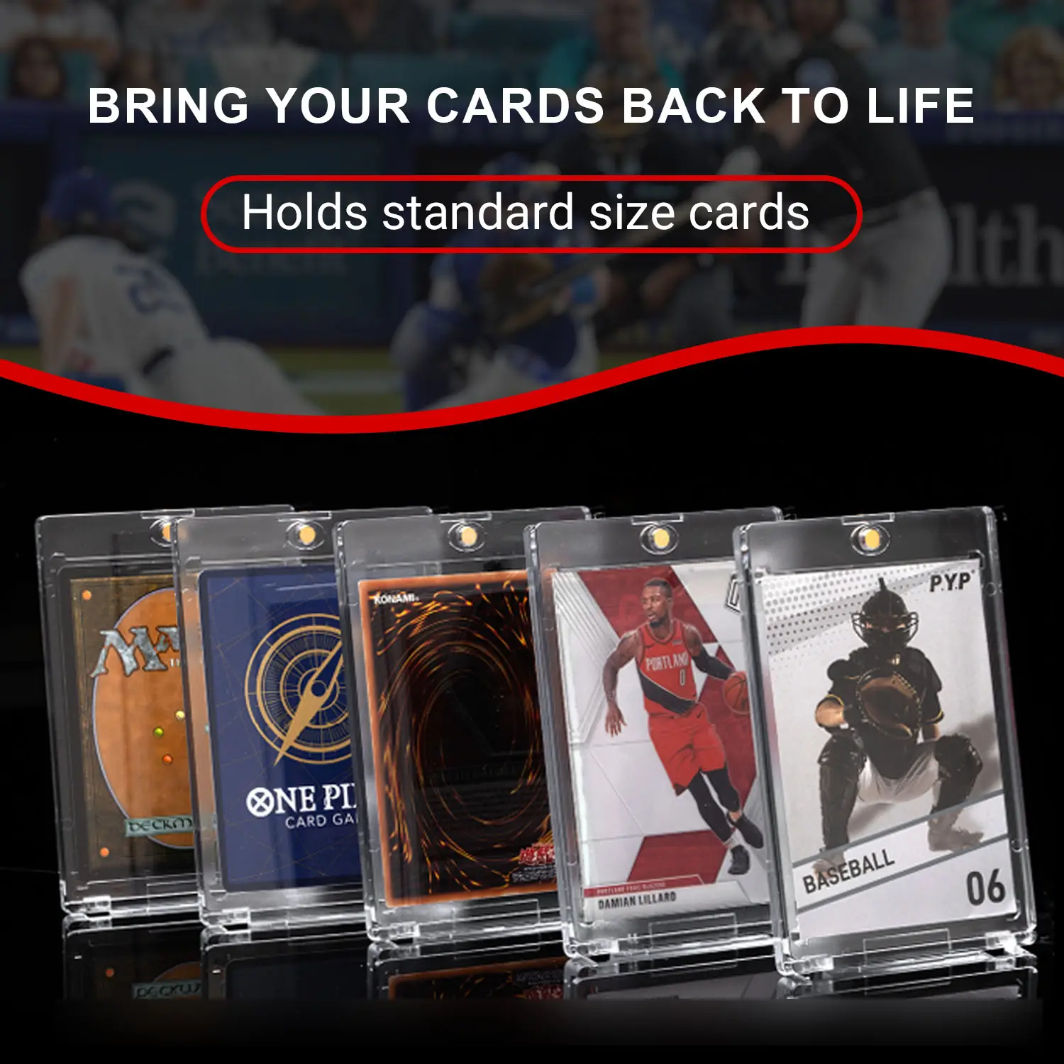 UV 보호 마그네틱 트레이딩 스포츠 카드 홀더 야구 원터치 카드 홀더