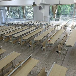 Pied en alliage d'aluminium style planche de bois <span class=keywords><strong>avec</strong></span> tableau d'écriture, <span class=keywords><strong>chaise</strong></span> d'auditorium scolaire, <span class=keywords><strong>chaise</strong></span> d'escalier de classe universitaire - Product Image 6